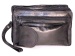 Men's wrist bag, 2 zip<br> soft calf leather!